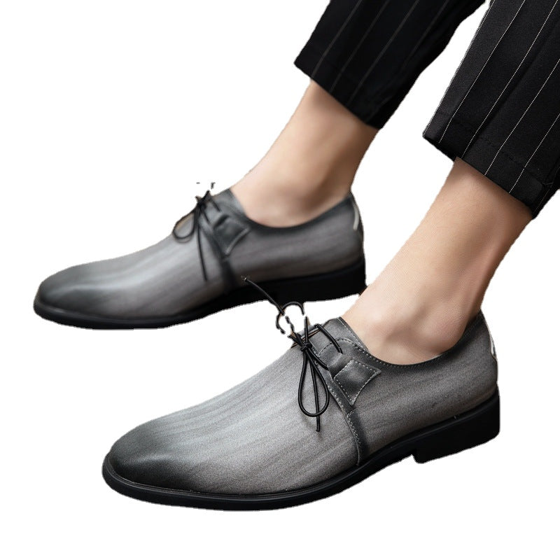 Men's Brown Leather Formal Shoes, Business, British Style, Style 6071
