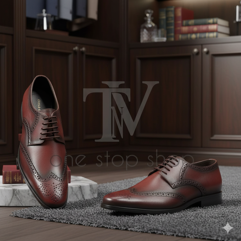 Men's Black Leather Formal Shoes, Style 9975