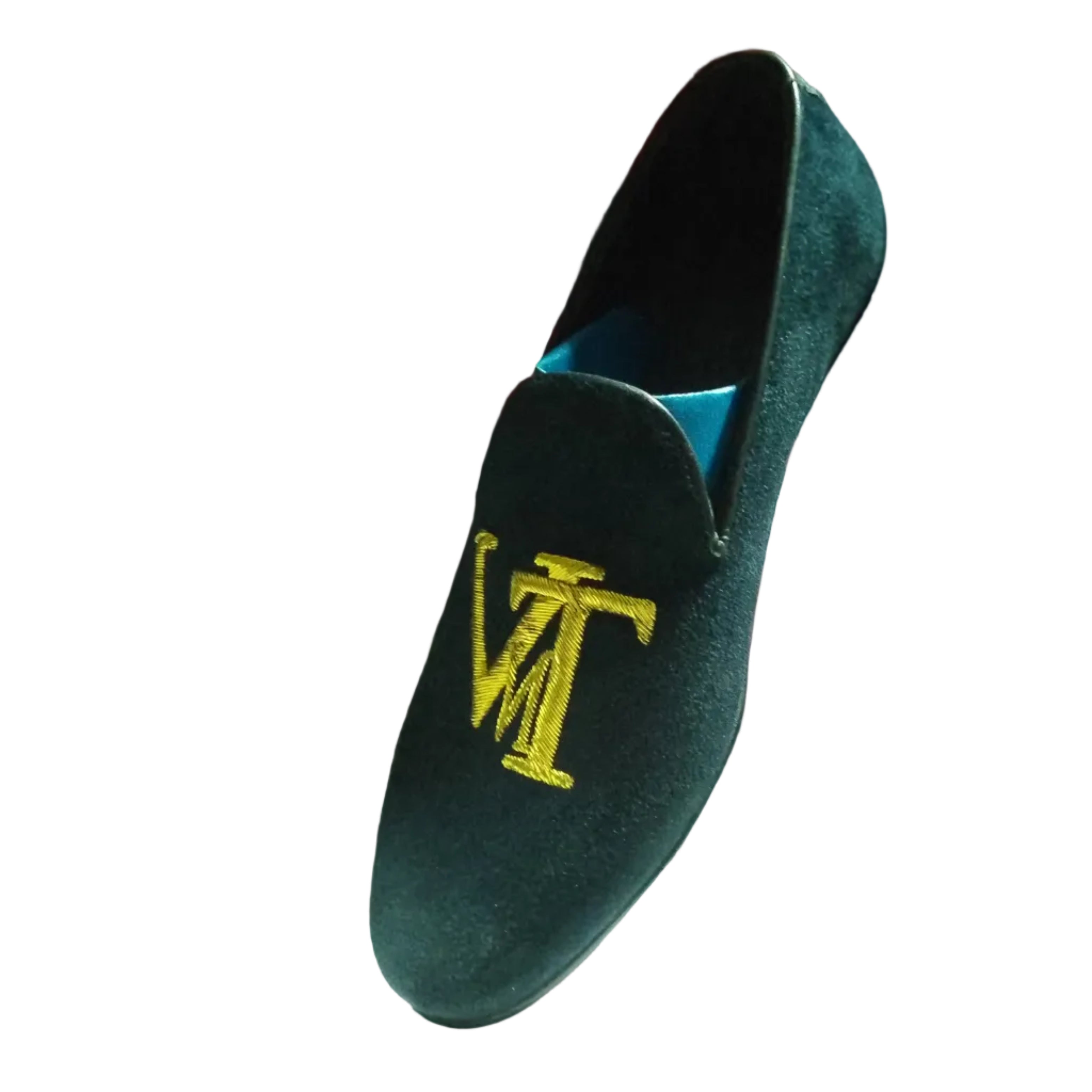 Men's Black Formal Shoes, Embroidered