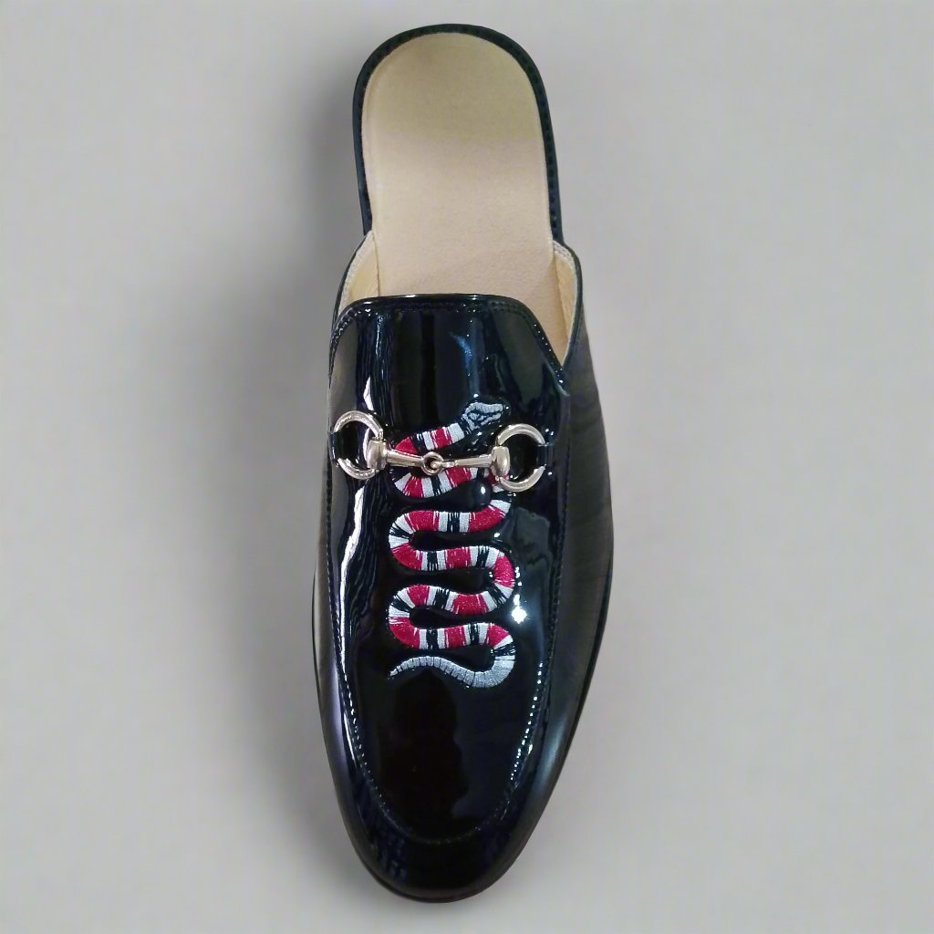 Men's Black Slippers, Style 0647