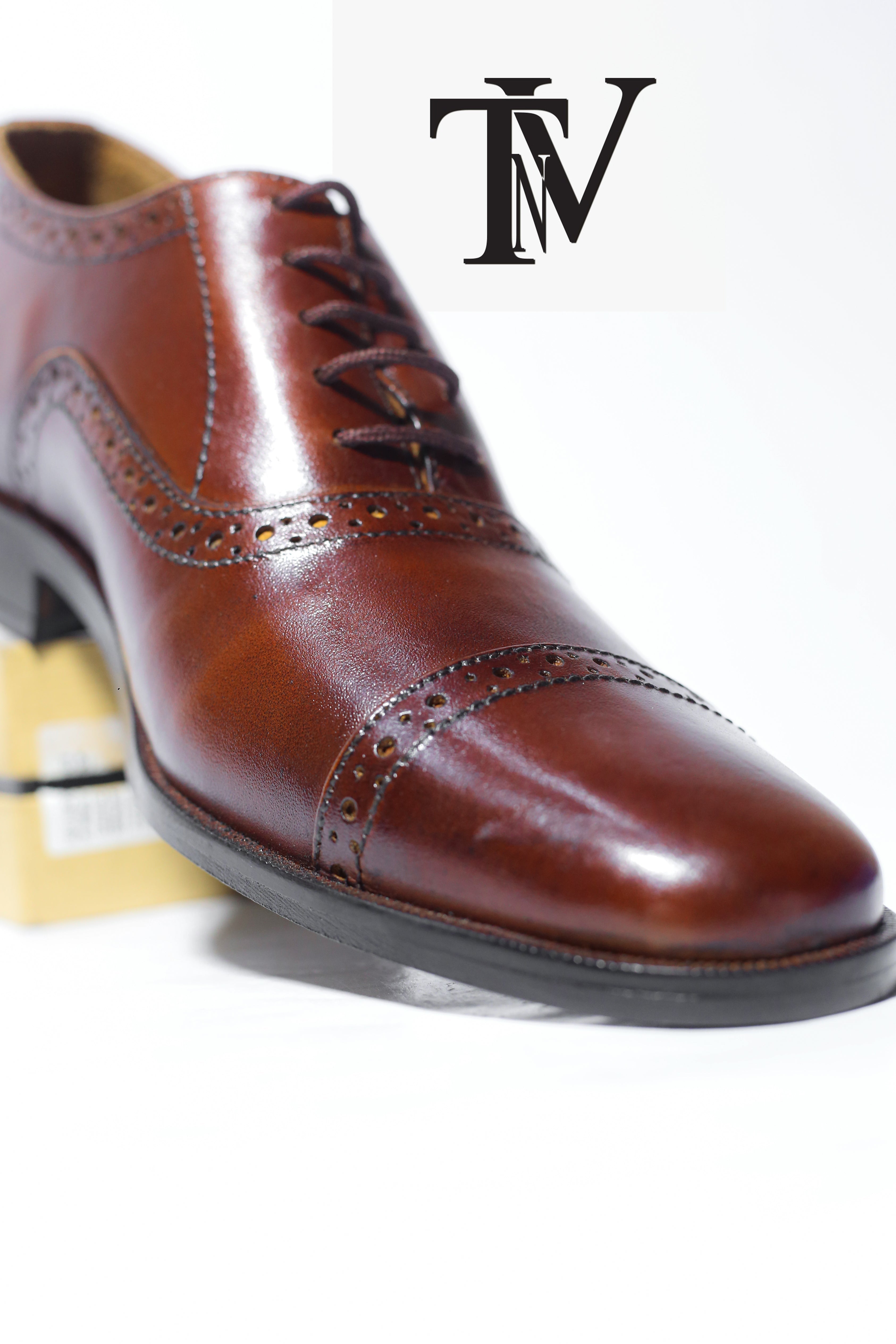 Men's Brown Leather Formal Shoes, Style 0711