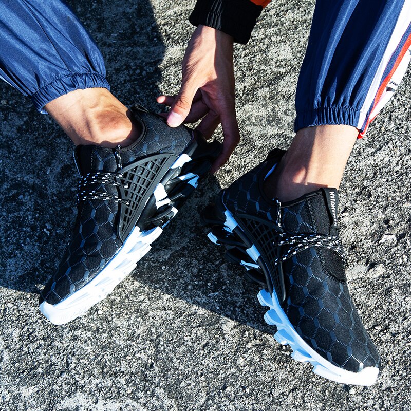 Men's Black Mesh Sneakers, Breathable, Style 0647