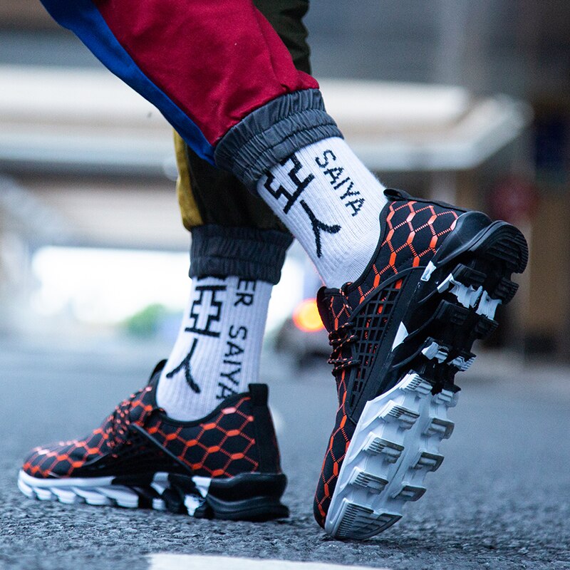 Men's Black Mesh Sneakers, Breathable, Style 0647