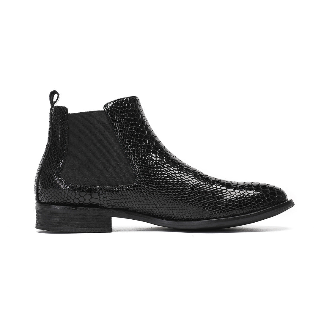 Men's Leather Martin Boots – Crocodile Pattern, Crocodile Pattern