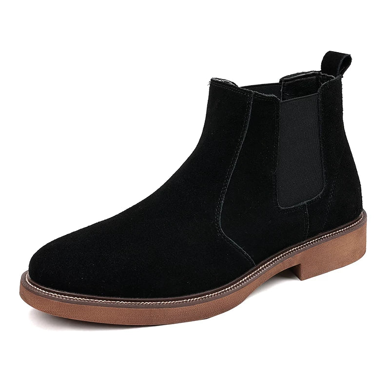 Men's Genuine Leather Martin Boots, Height Increasing, British Style