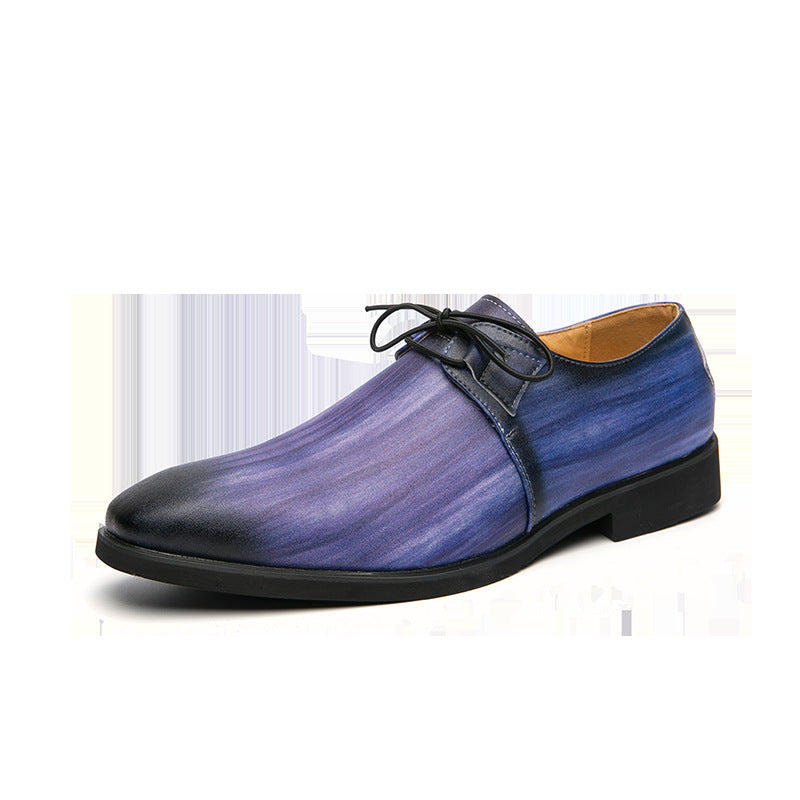 Men's Brown Leather Formal Shoes, Business, British Style, Style 6071