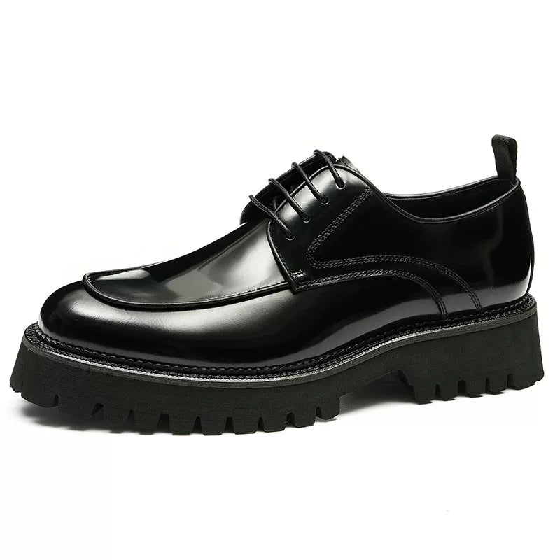 Men's Genuine Leather Leather Shoes, Height Increasing, Thick Sole