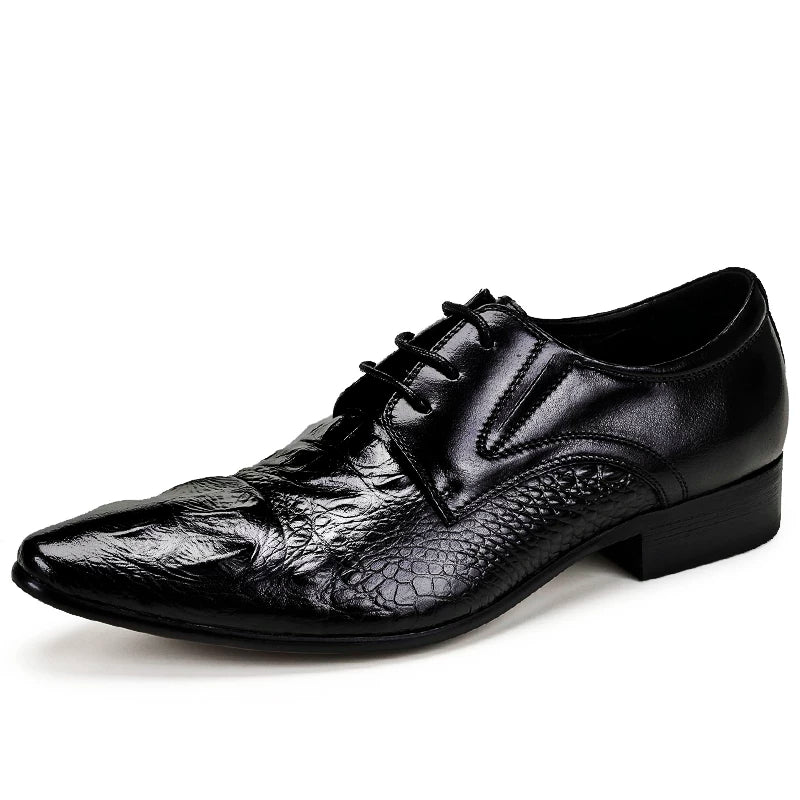 Men's Genuine Leather Leather Shoes, Pointed Toe, British Style