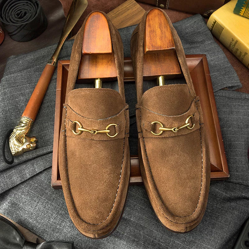 Men's Genuine Leather Loafers, Breathable, Suede