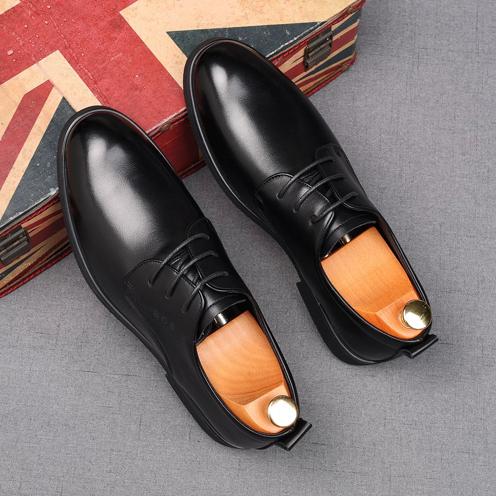 Men's Derby Shoes, Height Increasing, Lace-Up