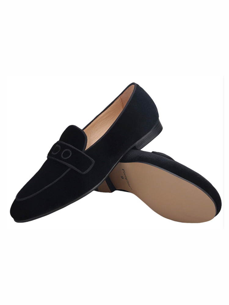European and American design handmade YES-I-DO embroidered men's velvet loafers formal wedding banquet slip-on loafers large size