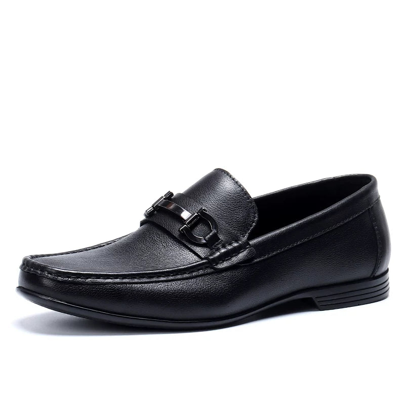 Men's Genuine Leather Loafers, Slip-On, British Style