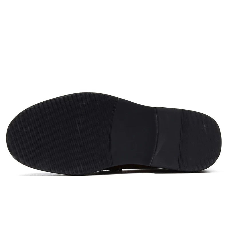 Men's Genuine Leather Loafers, Thick Sole, Slip-On