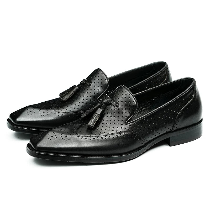 Men's Genuine Leather Loafers, Breathable, Slip-On