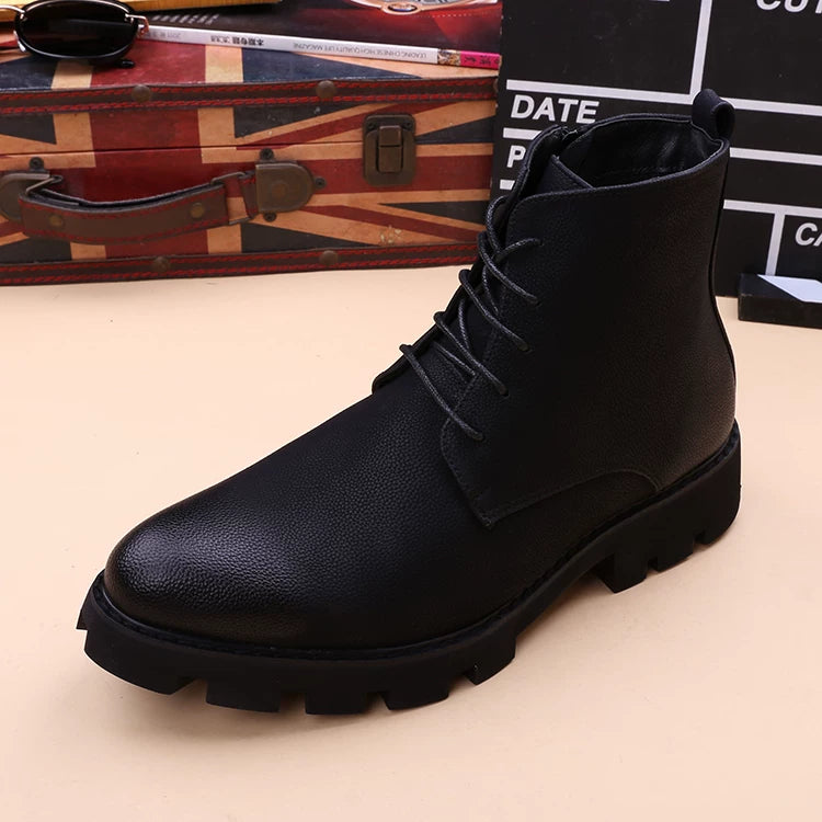 Men's Martin Boots, Height Increasing, Pointed Toe