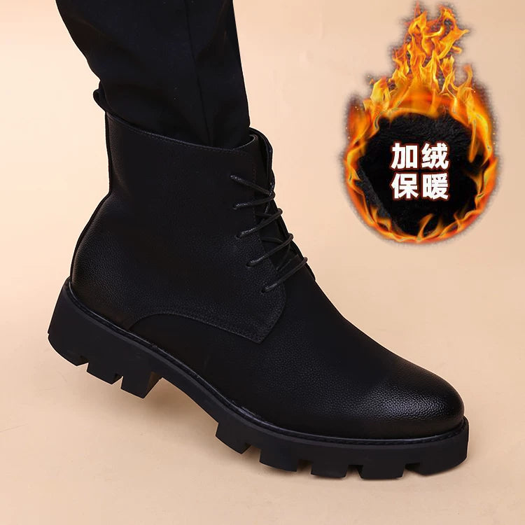 Men's Martin Boots, Height Increasing, Pointed Toe