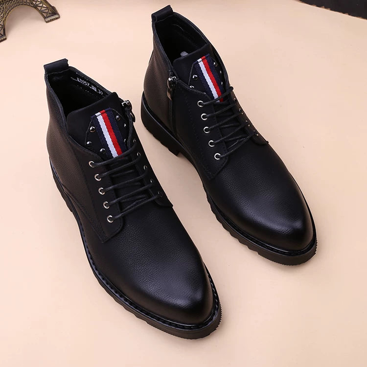 Men's Martin Boots, Height Increasing, Pointed Toe