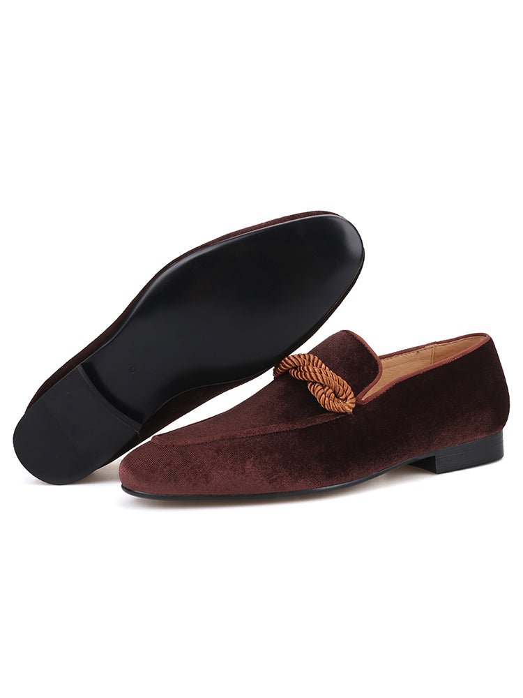European and American style imported brown velvet men's velvet loafers banquet party slip-on yuppie shoes smoking shoes difficult
