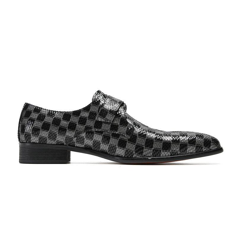Leather shoes men's business dress casual cowhide British suit leather shoes wedding shoes men's trendy glossy leather single shoes