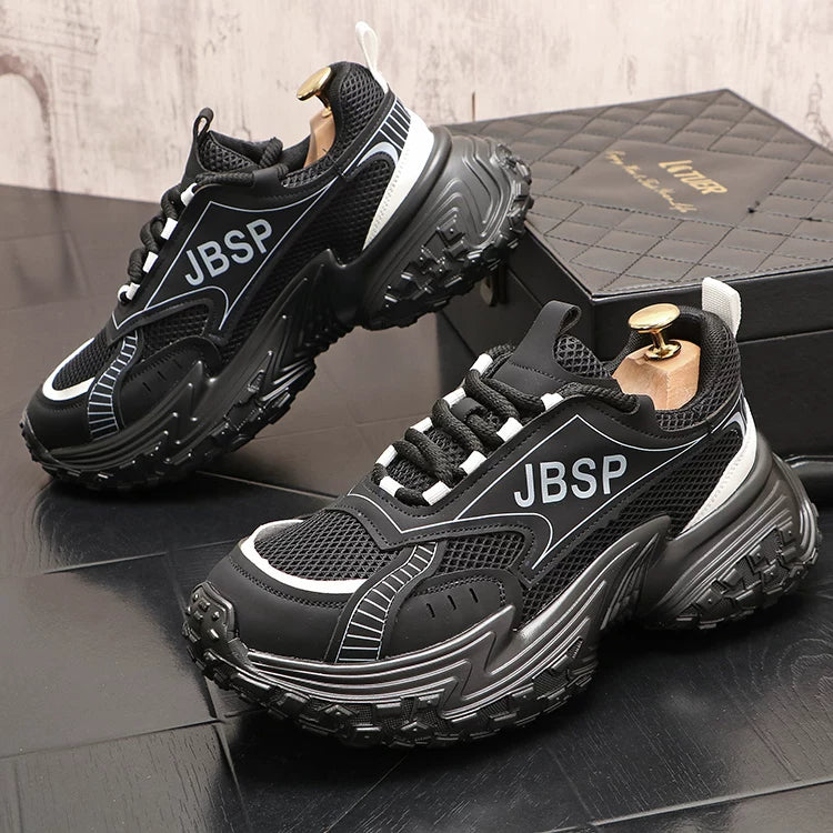 Men's Platform Breathable Mesh Low-Top Trendy Chunky Dad Sneakers