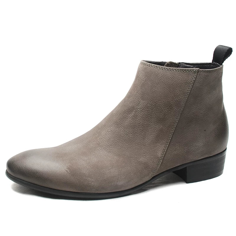 Men's Genuine Leather Martin Boots, Korean Style, Vintage
