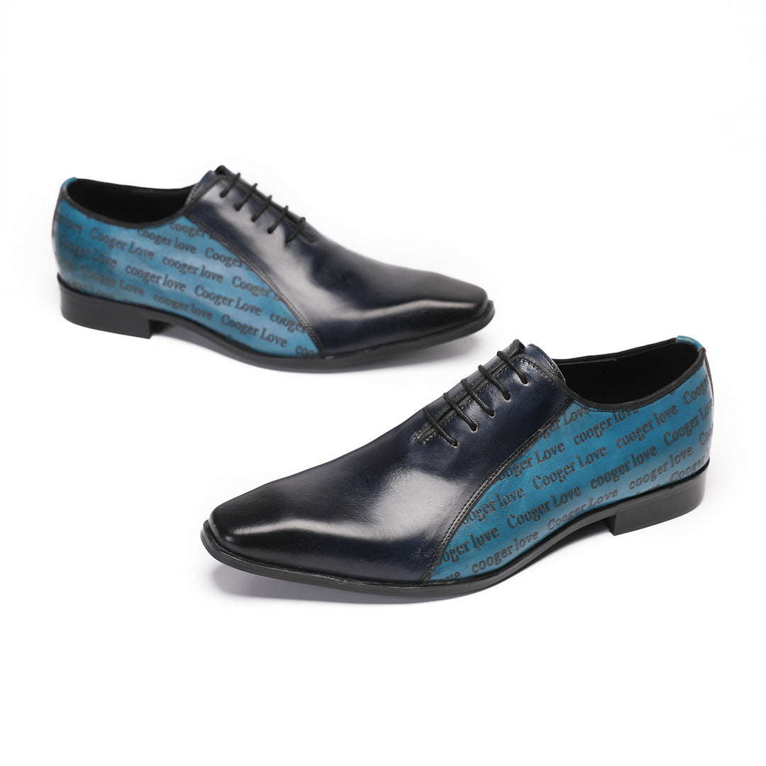 Men's Leather Derby Formal Shoes – Lace-Up, Retro