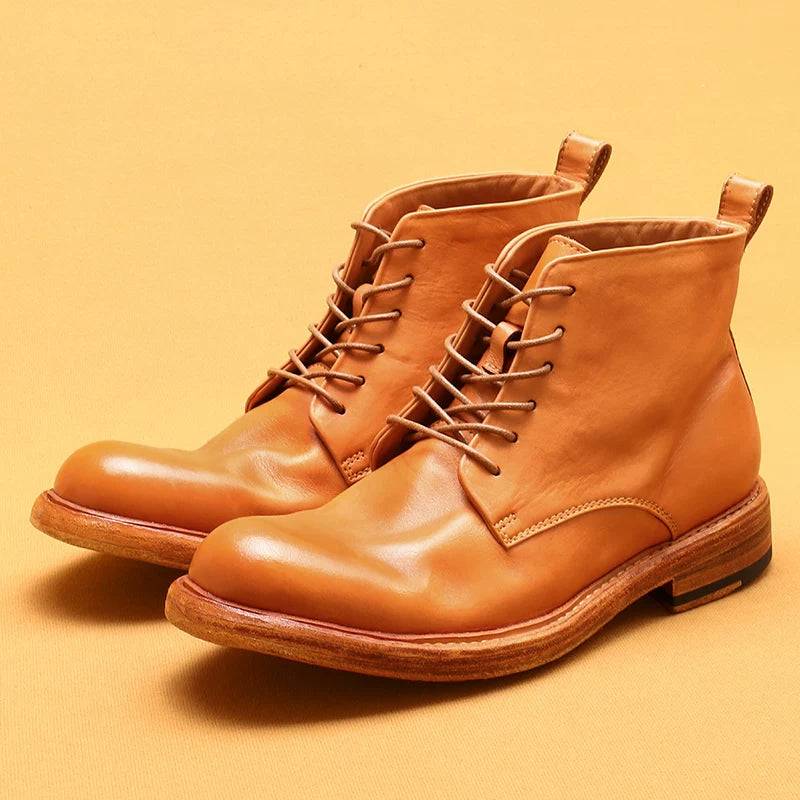 Men's Genuine Leather Martin Boots, Handmade, British Style