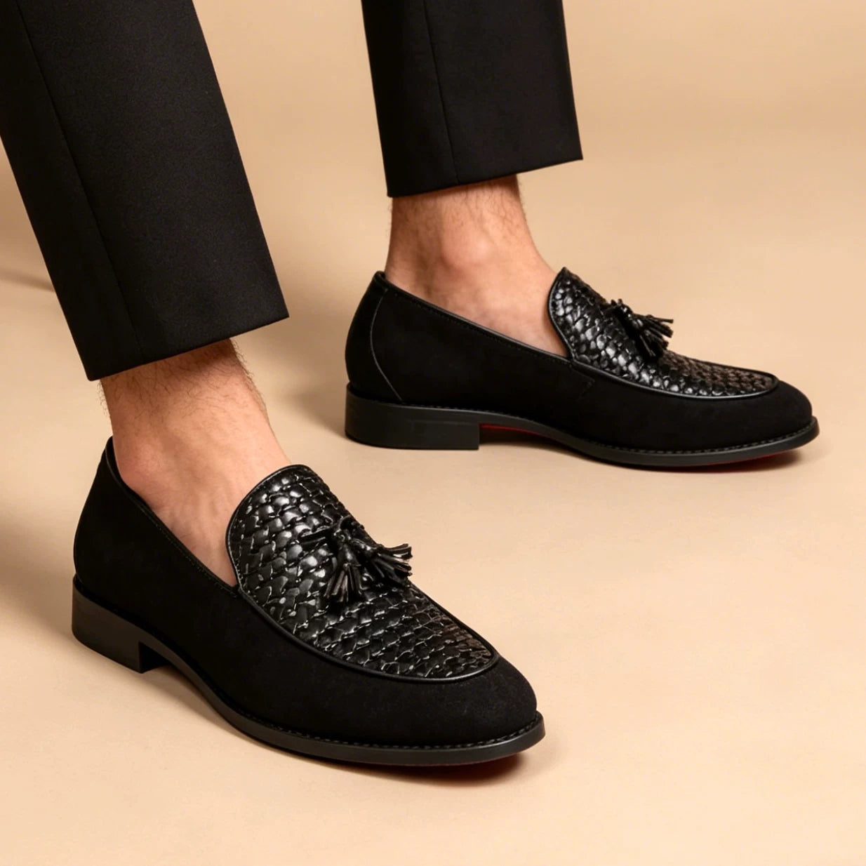 Men's Genuine Leather Loafers, Suede, Slip-On