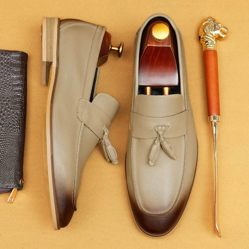 Men's Genuine Leather Loafers, Slip-On, Soft Sole