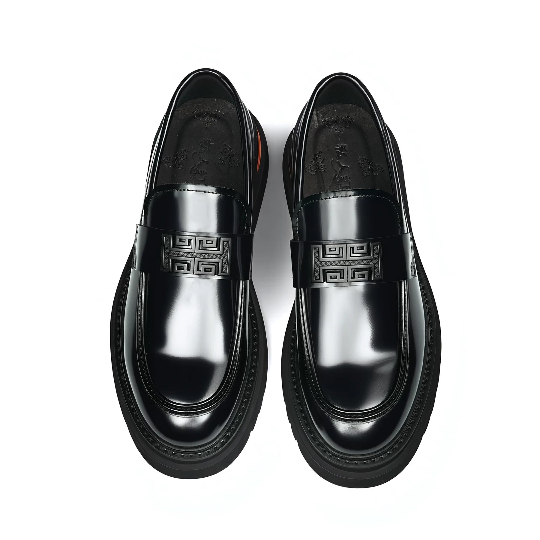 Men's Genuine Leather Loafers, Height Increasing, Thick Sole