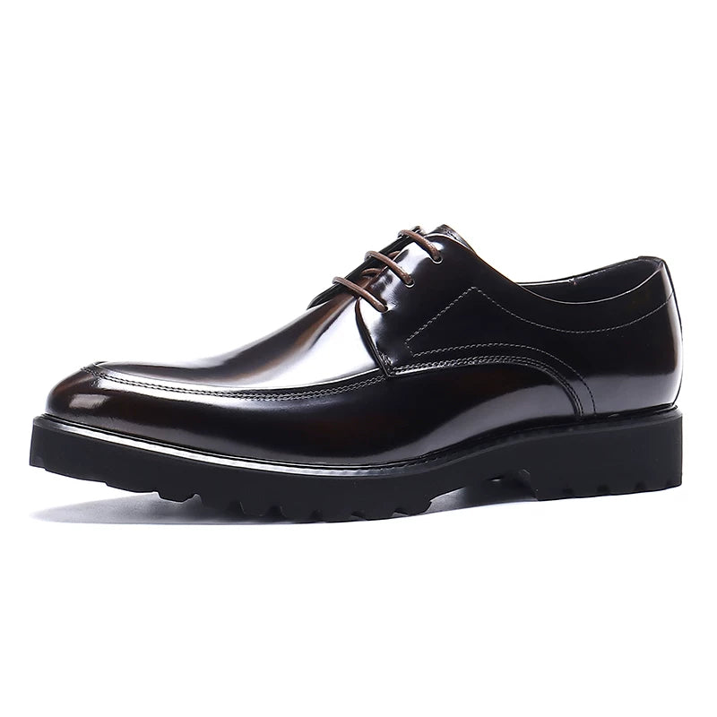Men's Genuine Leather Leather Shoes, Patent Leather, Pointed Toe