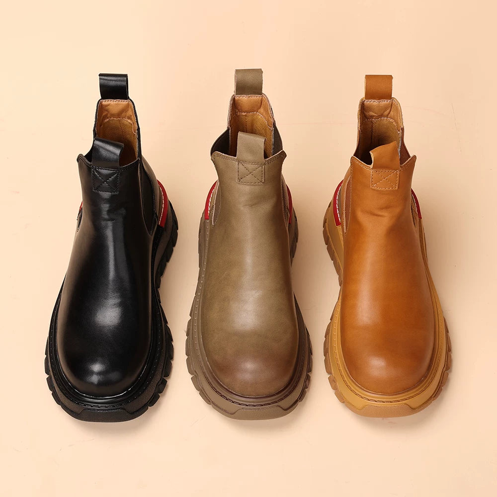 Men's Martin Boots, Height Increasing, Thick Sole