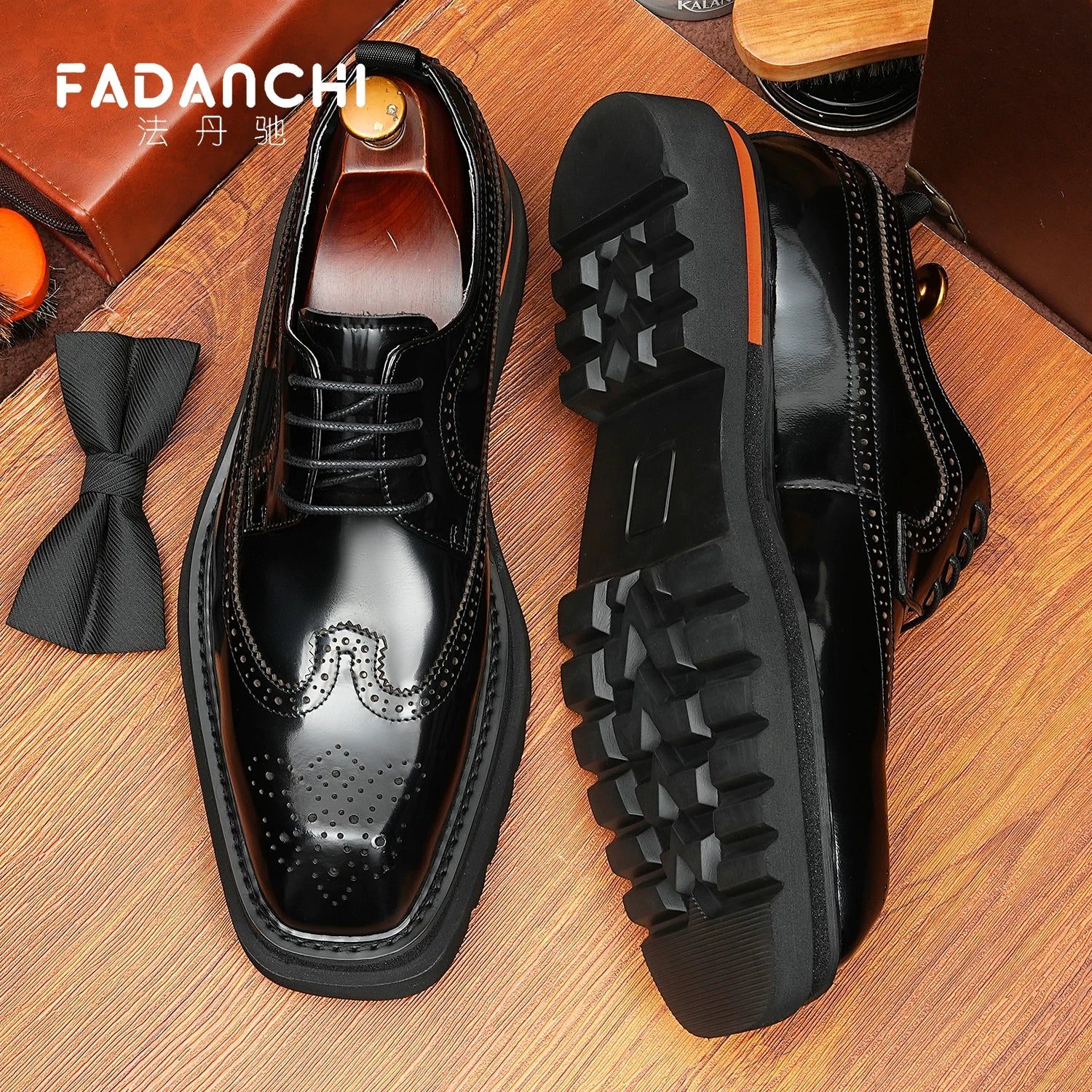 Men's Genuine Leather Leather Shoes, Height Increasing, Thick Sole