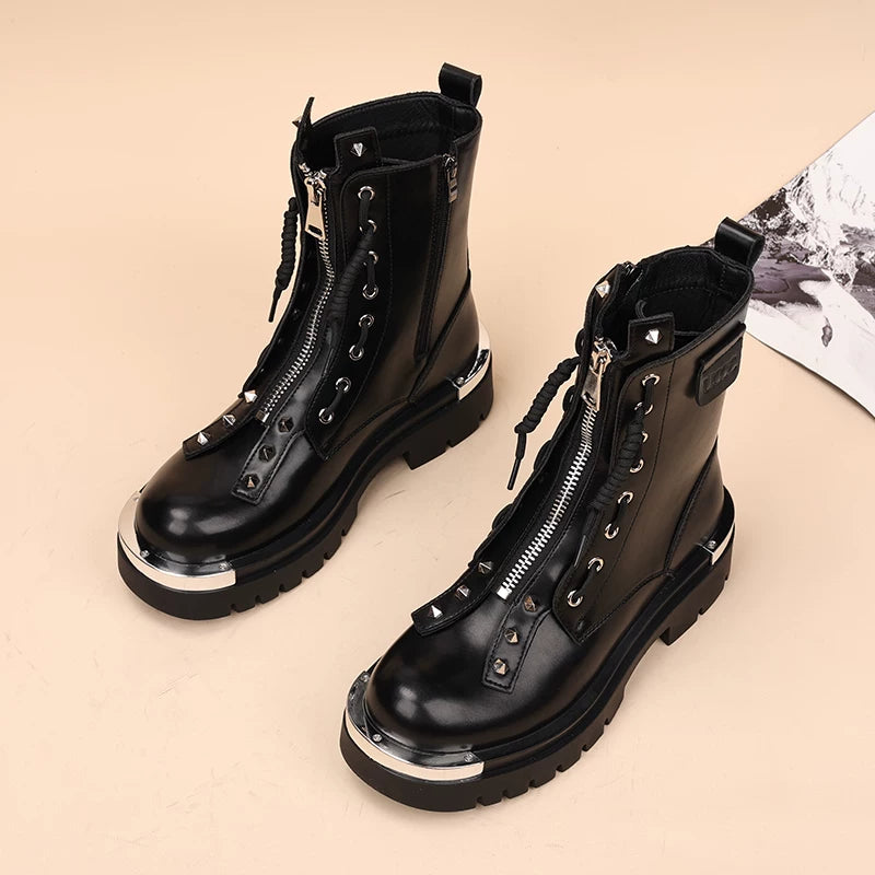 Men's Martin Boots, Height Increasing, Thick Sole