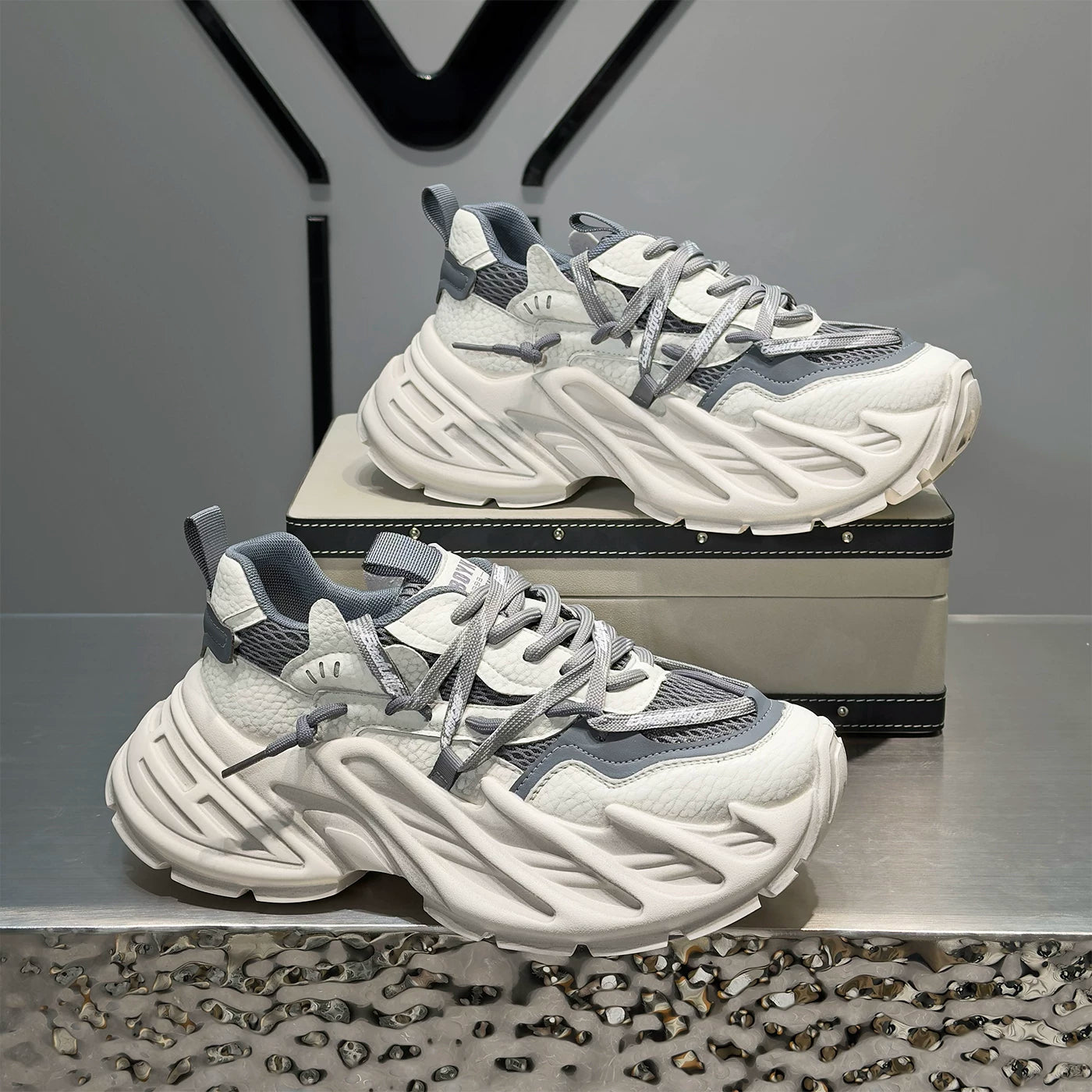 Men's Height-Increasing Platform Breathable Mesh Chunky Dad Sneakers Summer
