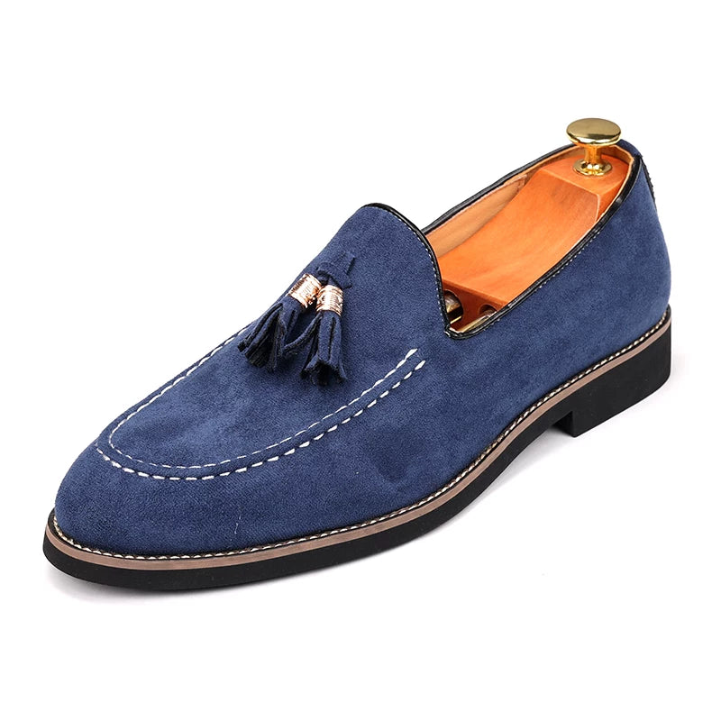 Men's Suede Loafers, Pointed Toe, Slip-On