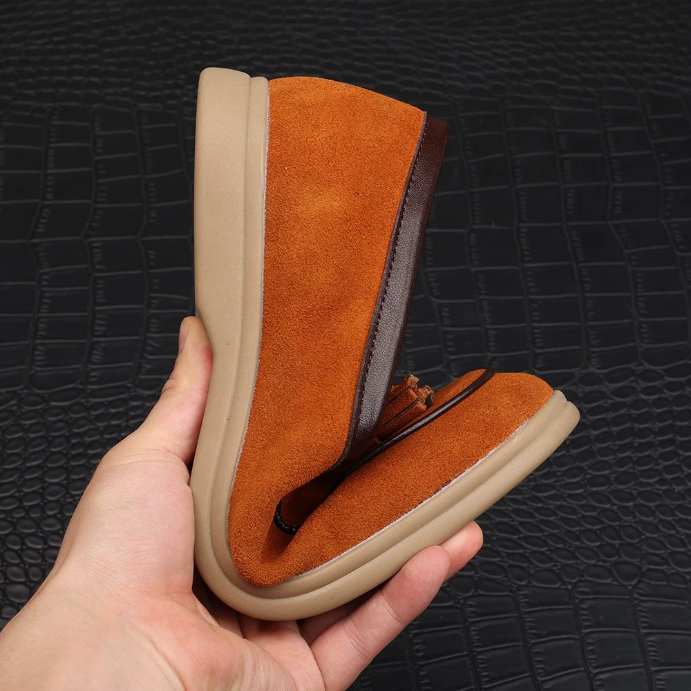 Men's Genuine Leather Loafers, Breathable, Slip-On