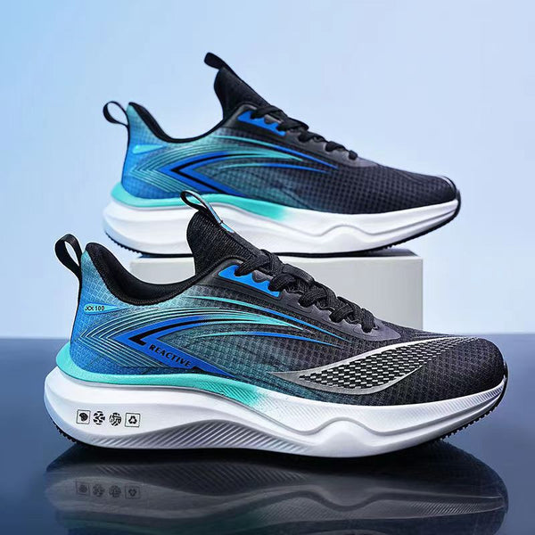Men's spring/autumn new running shoes, high-elasticity ultra-lightweight athletic sneakers, non-slip breathable mesh casual sports shoes for men