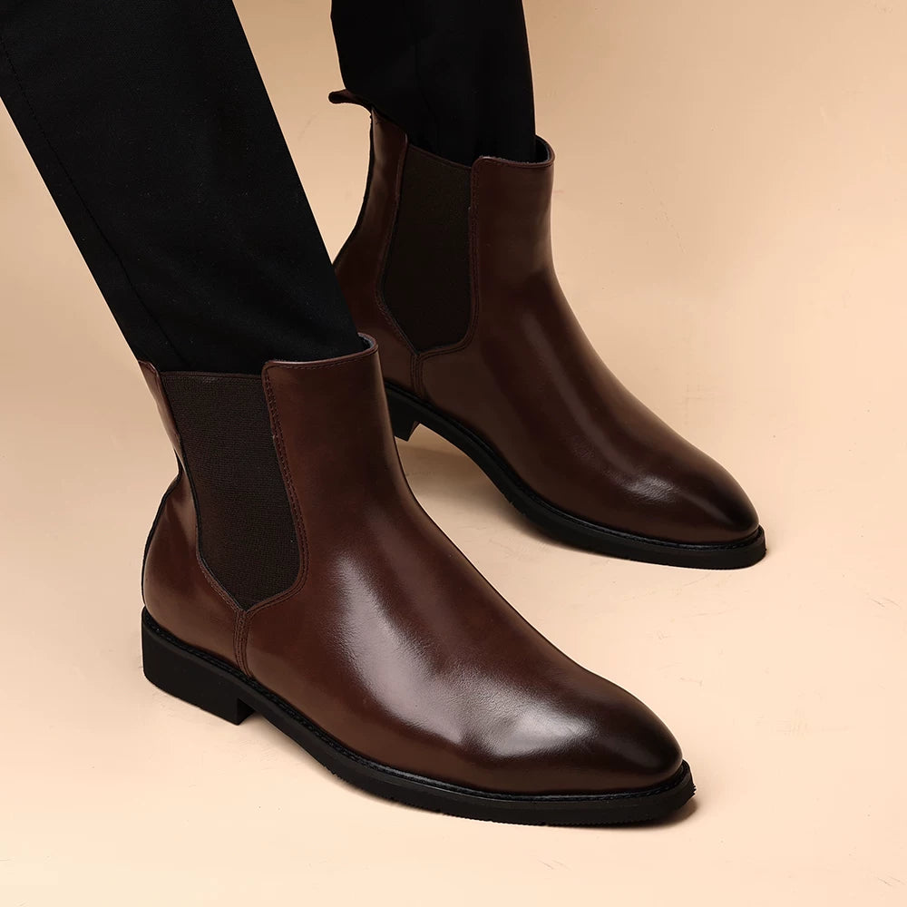 Men's Martin Boots, Height Increasing, Pointed Toe