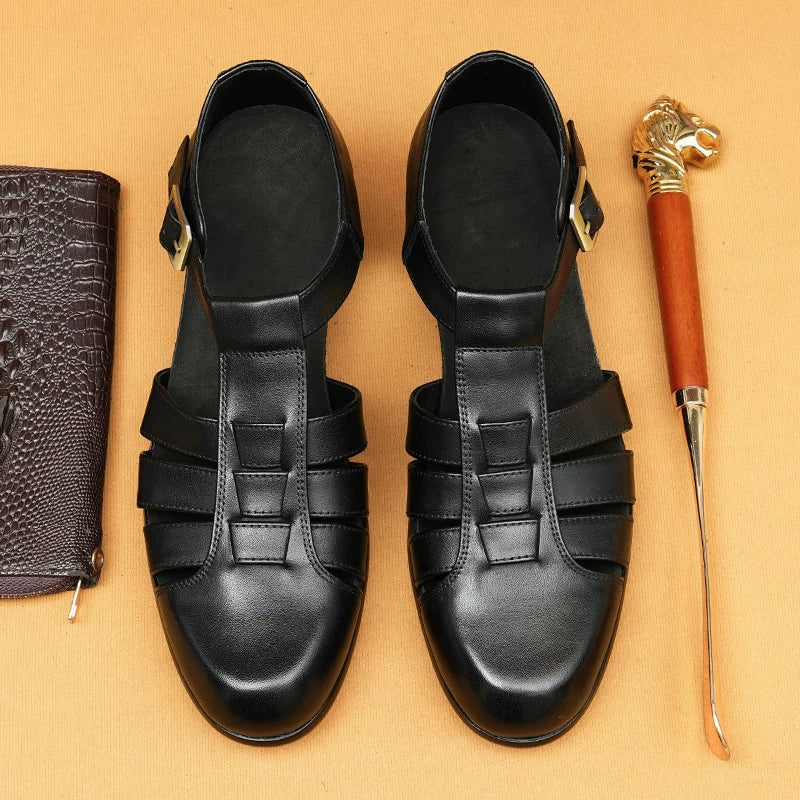 Men's Genuine Leather Sandals, Breathable