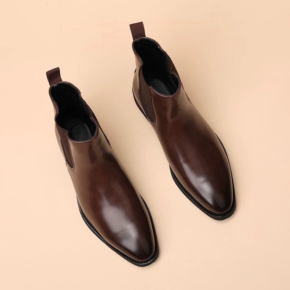 Men's Martin Boots, Height Increasing, Pointed Toe