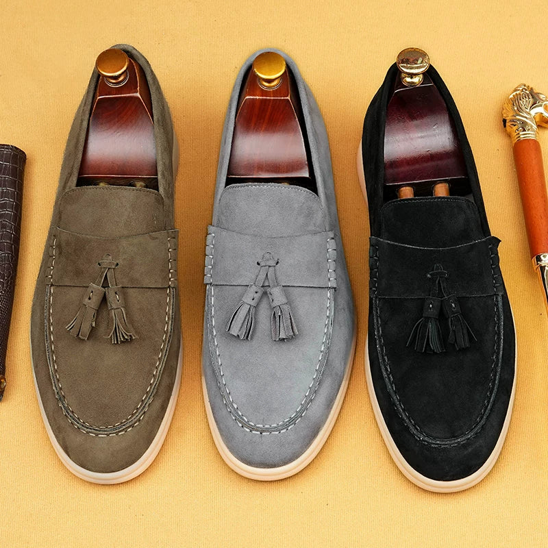 Men's Genuine Leather Loafers, Slip-On, Soft Sole