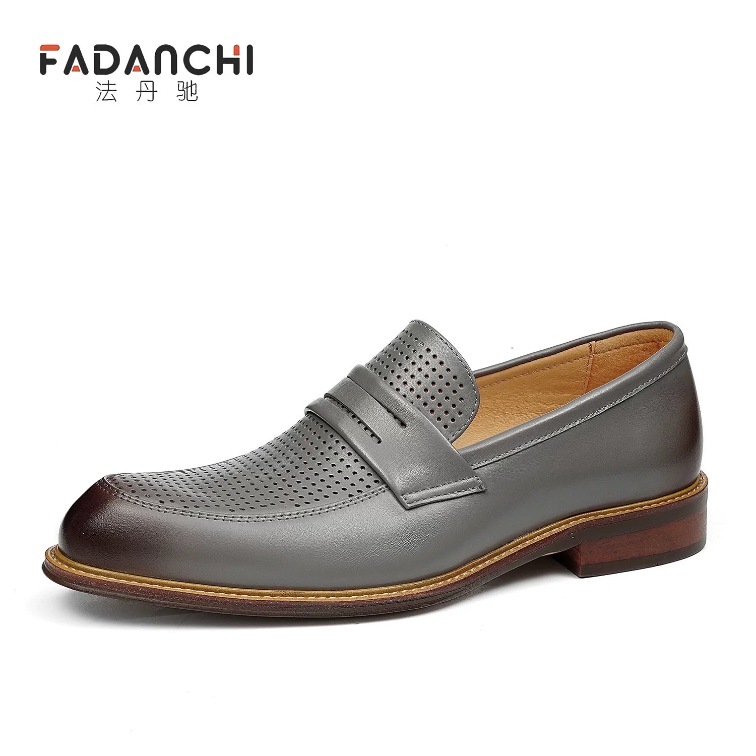 Men's White Genuine Leather Loafers, Breathable, Slip-On