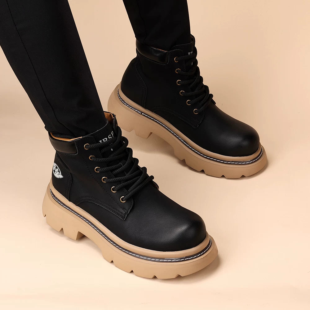 Men's Martin Boots, Height Increasing, Thick Sole