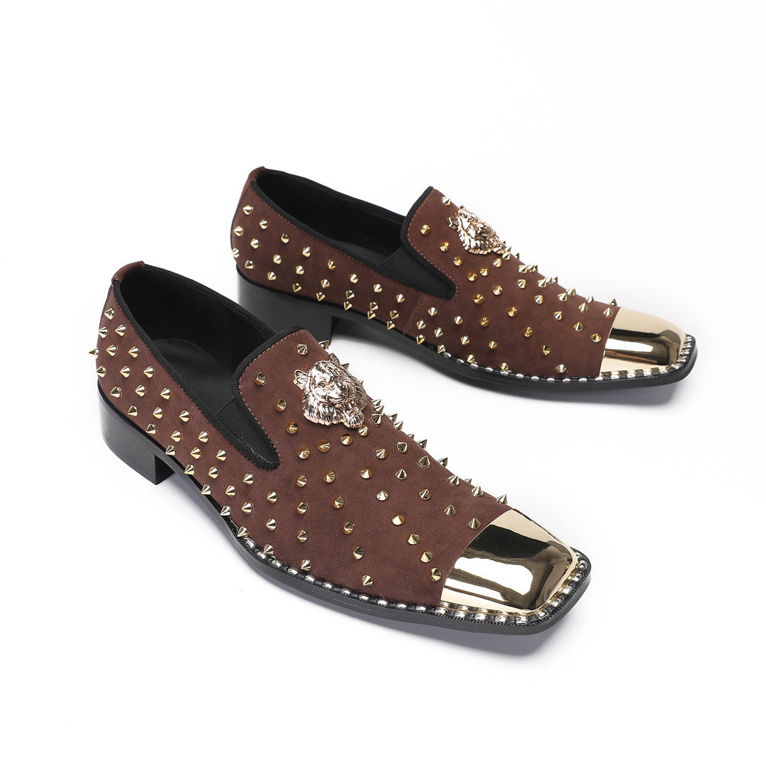 Men's Leather Casual Shoes – Rhinestone Detail – Style 89