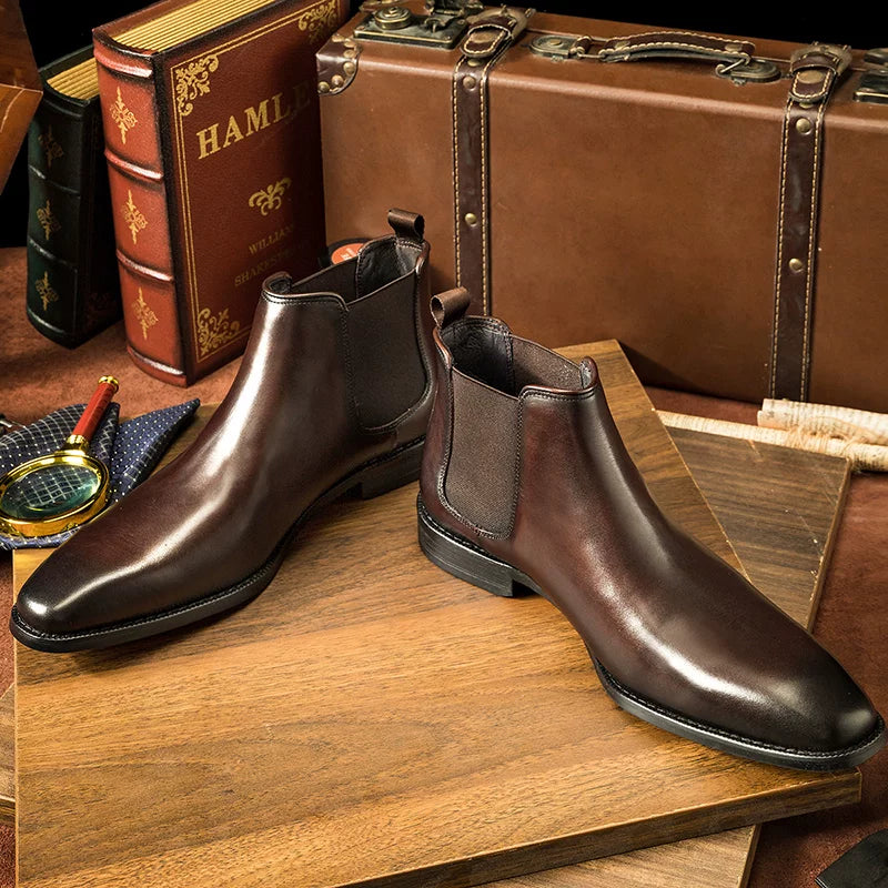 Men's Genuine Leather Martin Boots, British Style