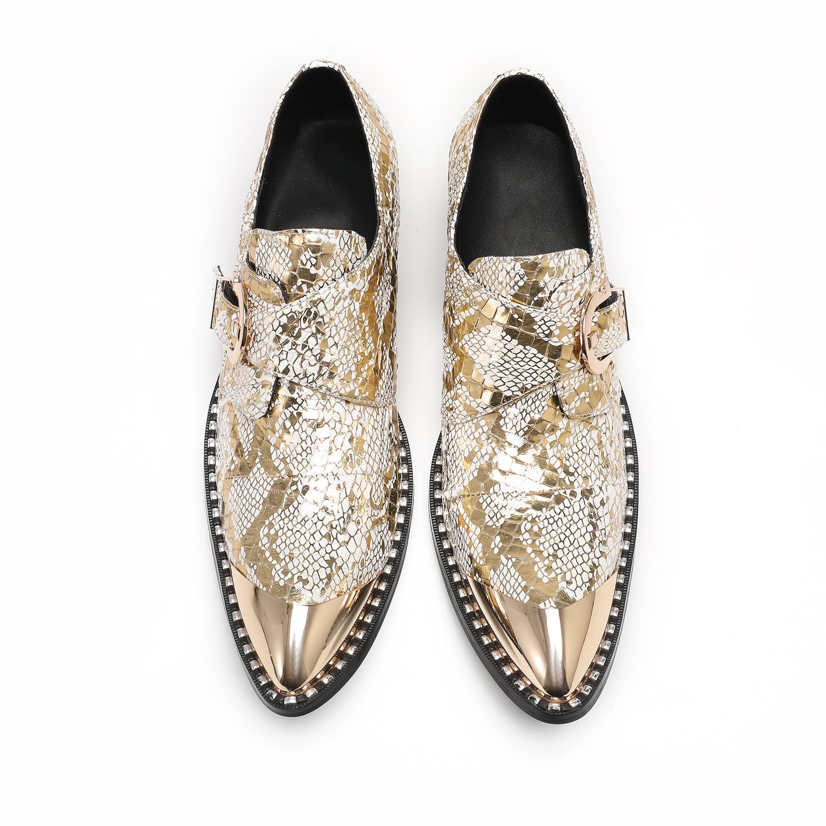 Men's Leather Oxford Formal Shoes – Pointed Toe, Crocodile Pattern