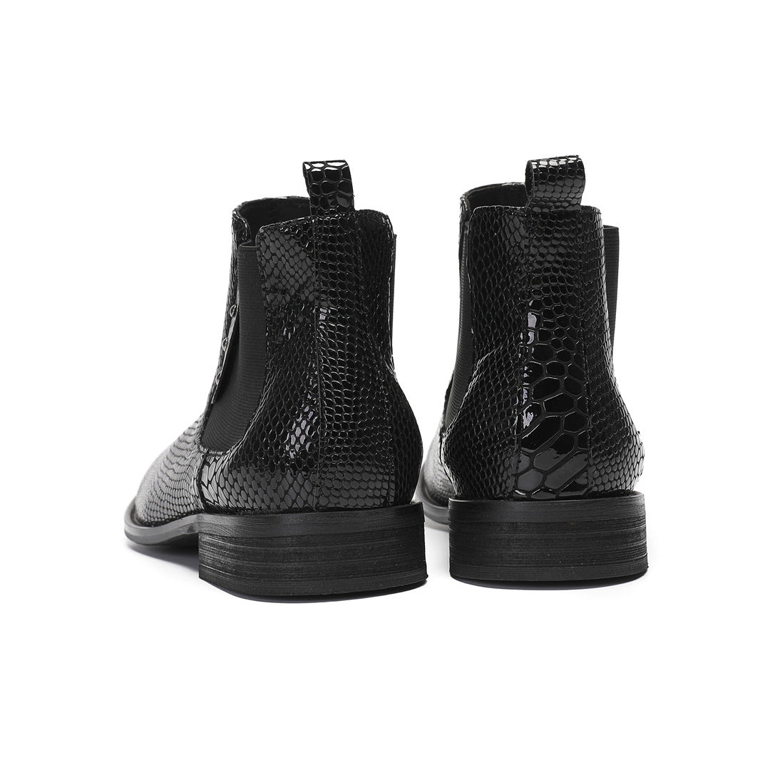 Men's Leather Martin Boots – Crocodile Pattern, Crocodile Pattern