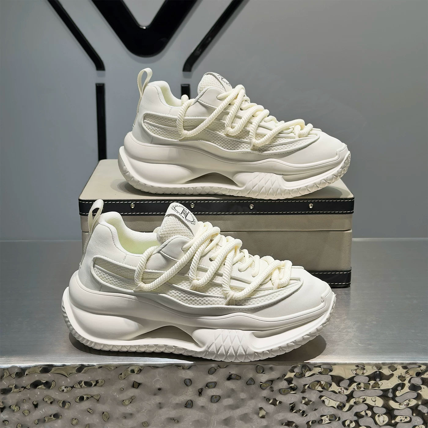 Men's Platform Breathable Mesh Chunky Dad Sneakers Summer