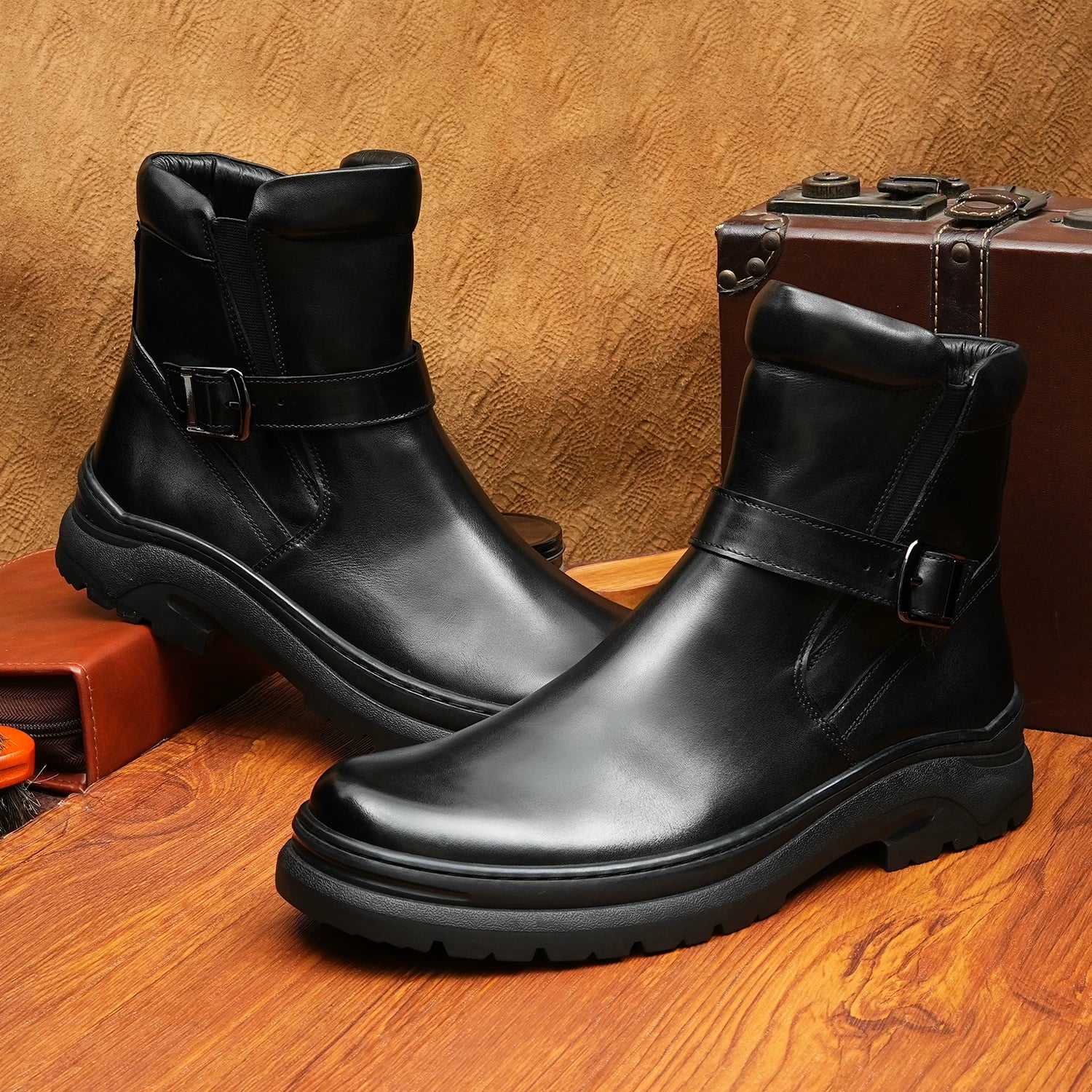 Men's Martin Boots, Height Increasing, Thick Sole